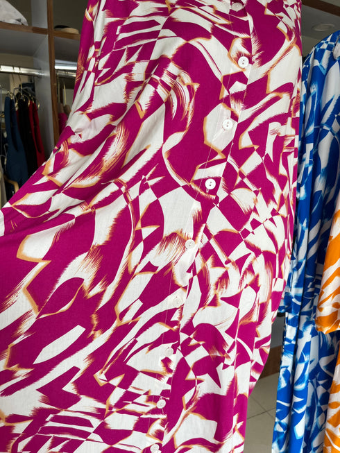 Dye Collar Down Shirt Dresses